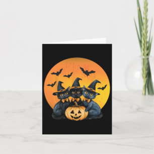 Carte Chat d'Halloween Chat noir Halloween Chat effrayan