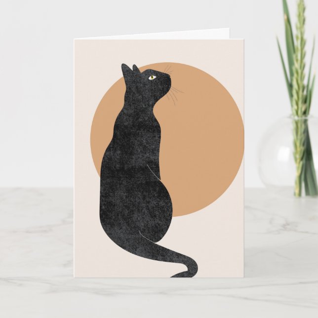 Carte Chat d'Halloween éffrayant (Devant)