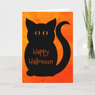 Carte Chat d'Halloween mignon