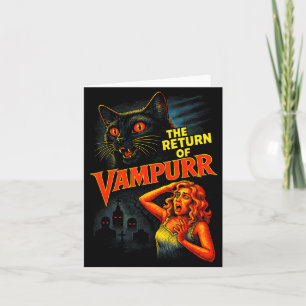 Carte Chat d'Halloween Style Vintage 90s Le Retour de