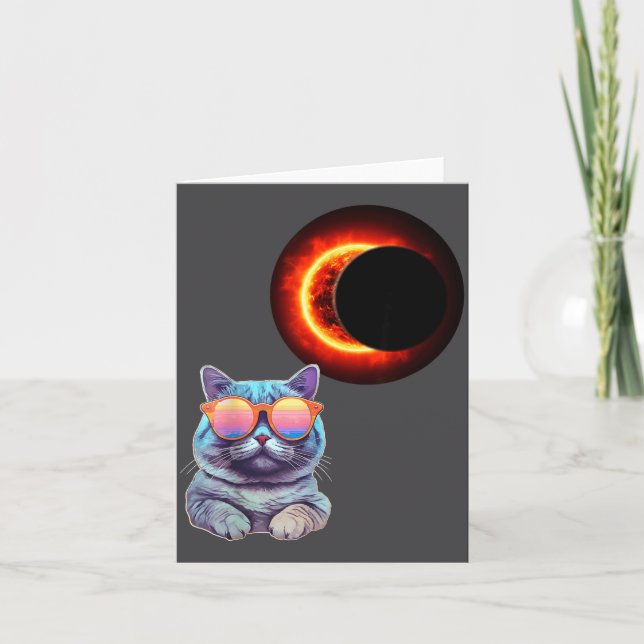 Carte Chat drôle cool portant des lunettes de soleil reg (Devant)