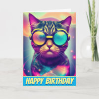 Chat Drôle Cool Psychédélique lunettes