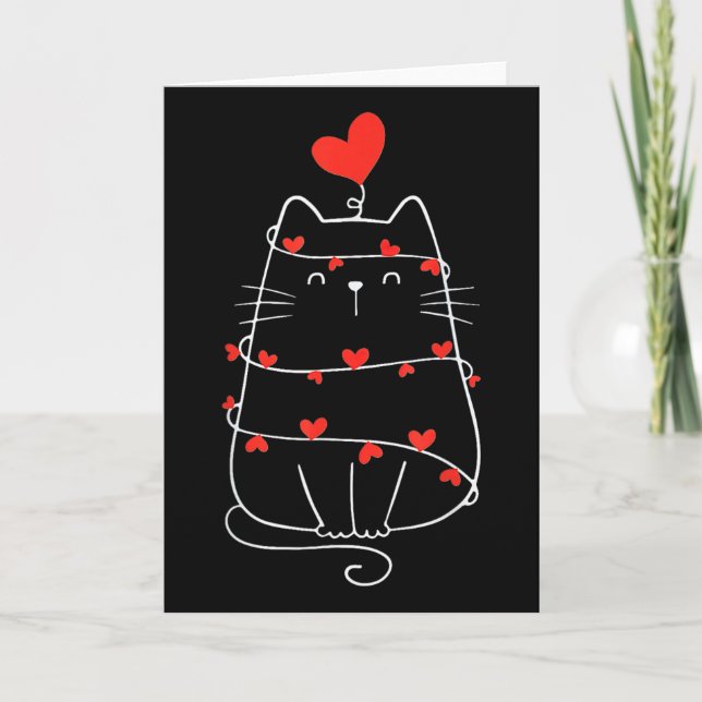 Carte Chat drôle de la Saint-Valentin Chat amateur de co (Devant)