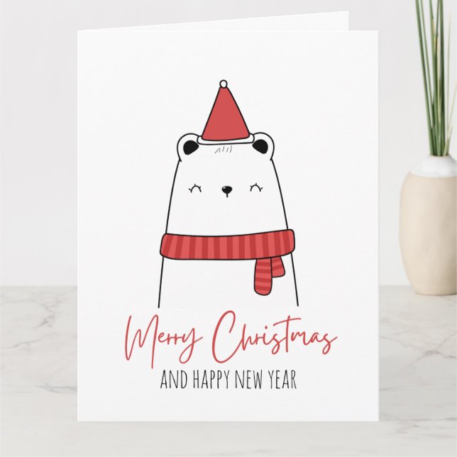 Carte Chat drôle de Noël  (Devant)