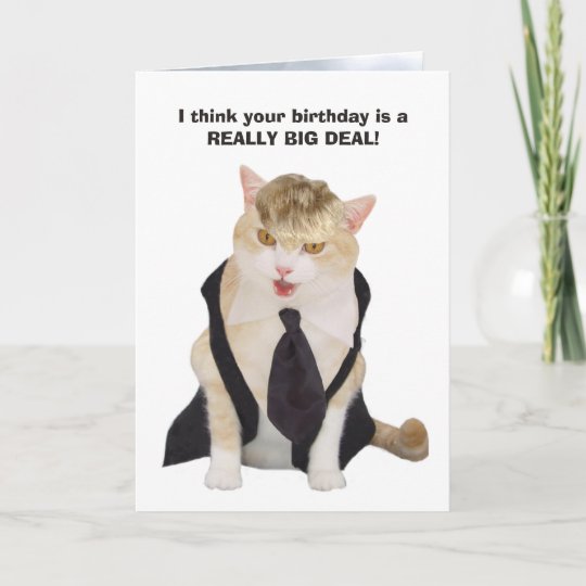 Carte Chat Drole De Patron Avec Le Postiche Blond Zazzle Fr