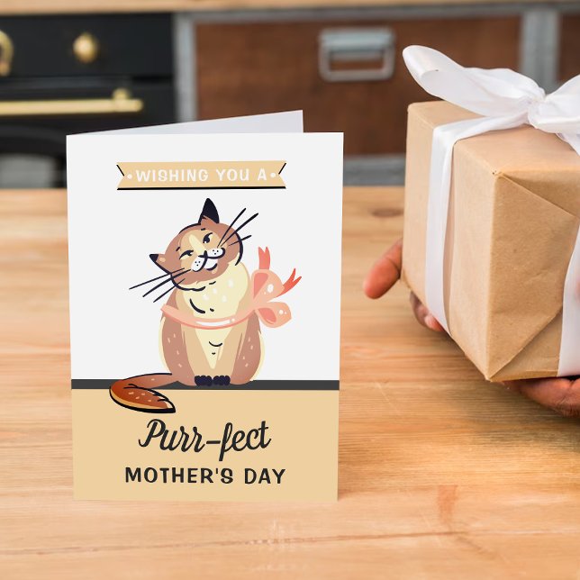 Carte Chat drôle "Parfait" Fête des Mères (Créateur téléchargé)