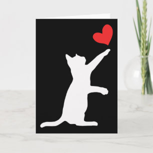 Carte Chat drôle Saint-Valentin Cœur mignon Amoureux des
