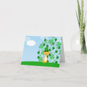 Carte Chat du jour de St Patrick animated mignon