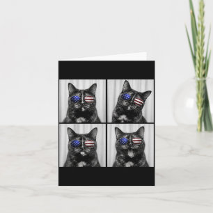 Carte Chat Écaillé Drapeau Américain 4 Juillet