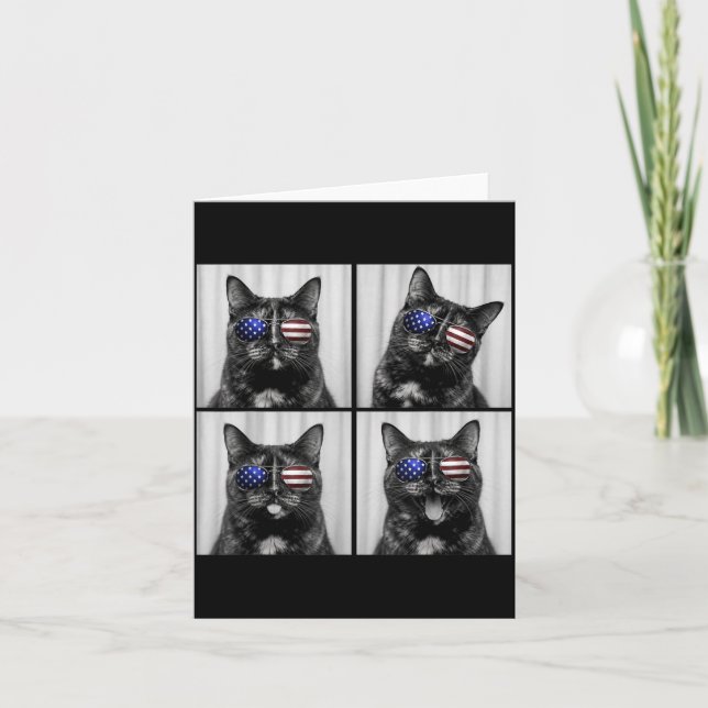 Carte Chat Écaillé Drapeau Américain 4 Juillet (Devant)