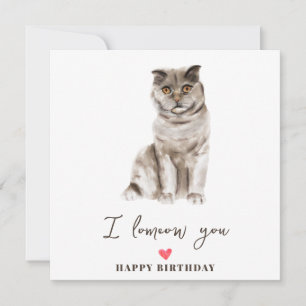 Carte Chat écossais plié gris Maman chiots Animaux de co