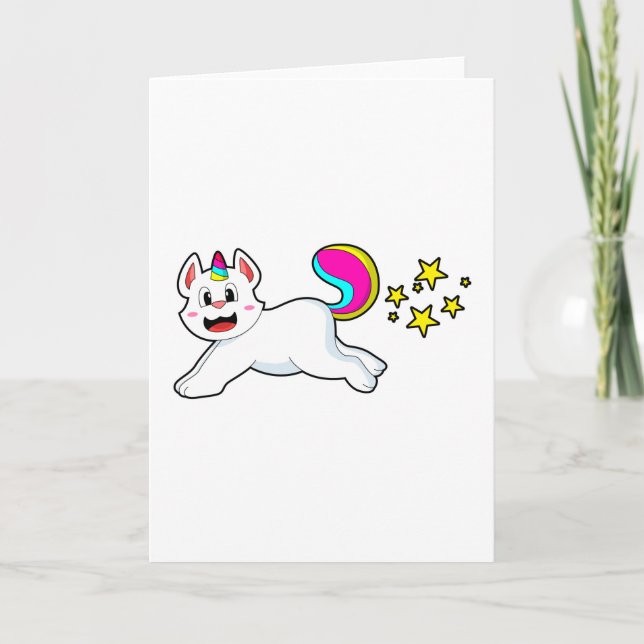 Carte Chat en licorne (Devant)