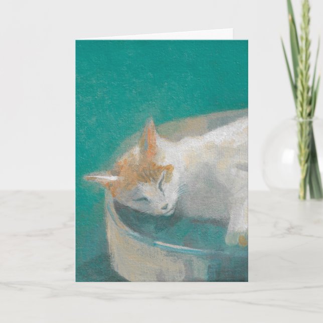 Carte Chat en vert (Devant)