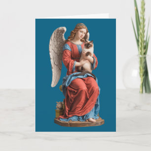 Carte Chat et ange de Siamese
