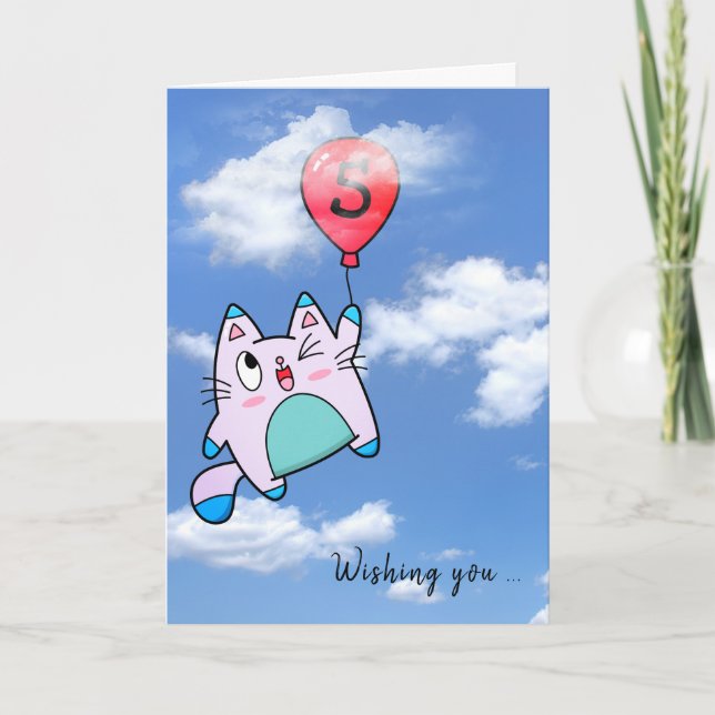 Carte Chat et Ballotte 5e anniversaire (Devant)