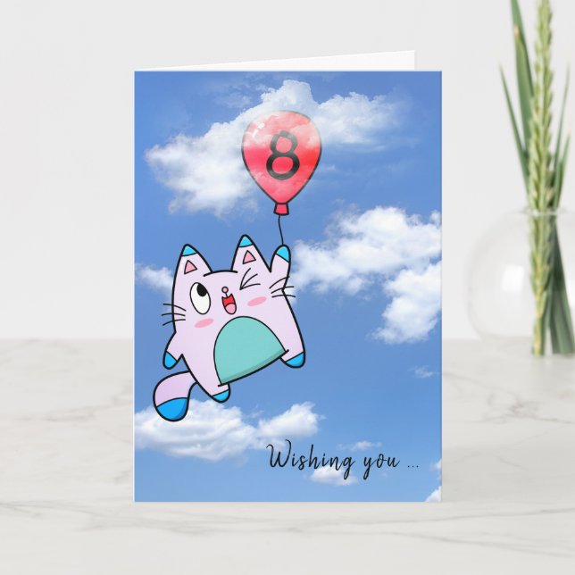 Carte Chat et Ballotte 8e anniversaire (Devant)