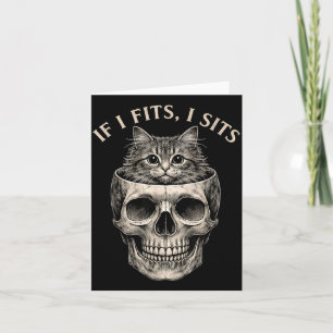 Carte Chat et Crâne Si ça rentre ça reste Drôle Amateur