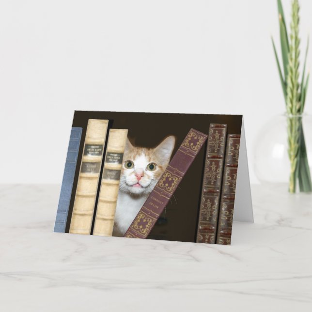 Carte Chat et livres (Devant)