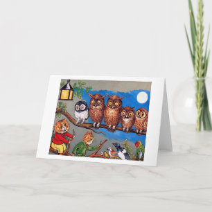 Carte Chat et Owl, Louis Wain