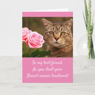 Carte Chat et Rose Cancer du sein