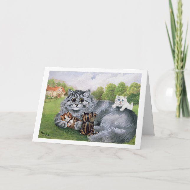 Carte Chat et ses chatons, Louis Wain (Devant)