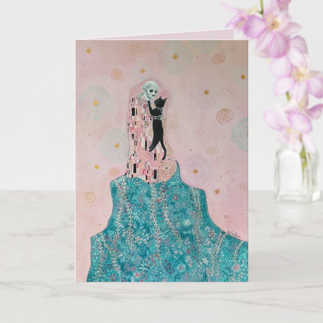 Carte Chat et squelette  (Orchidée)