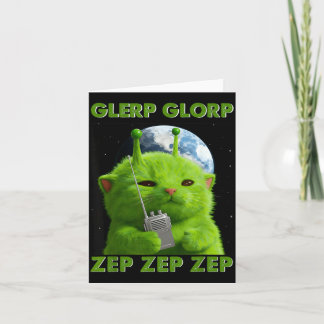 Carte Chat Gnarp Mème Drôle de Chat Alien Mème Brainrot