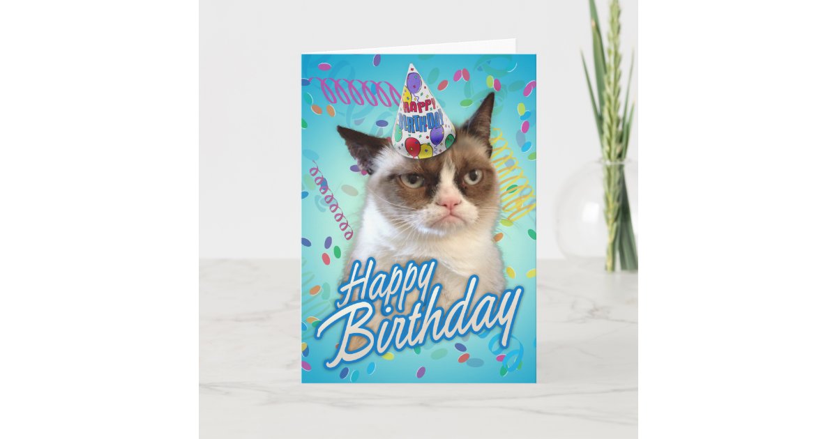 Carte Chat Grincheux De Joyeux Anniversaire Zazzle Fr