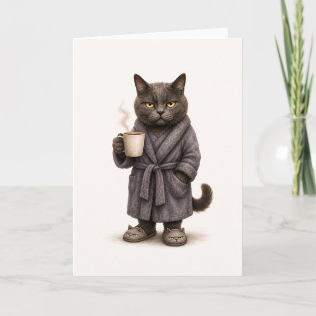 Carte Chat Humeur Matinale (Devant)