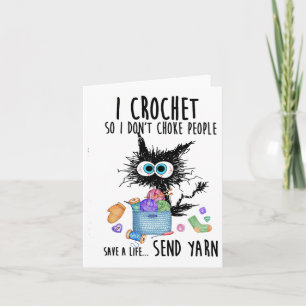 Carte Chat I Crochet Donc je n'étouffe pas les gens sauv