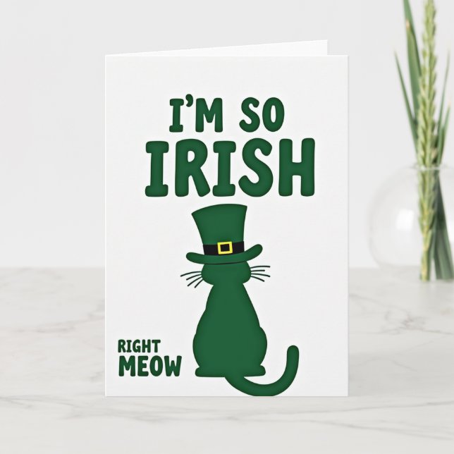 Carte Chat Irlandais Droit Maintenant (Devant)