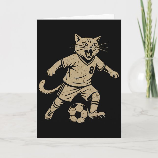 Carte Chat Jouant au Football  (Devant)
