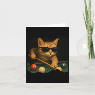 Carte Chat Jouer Billard De Piscine Dans Le Salon Cool F