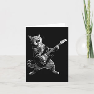 Carte Chat Jouer Guitare Rock Et Roll Rock Star Pour Hom