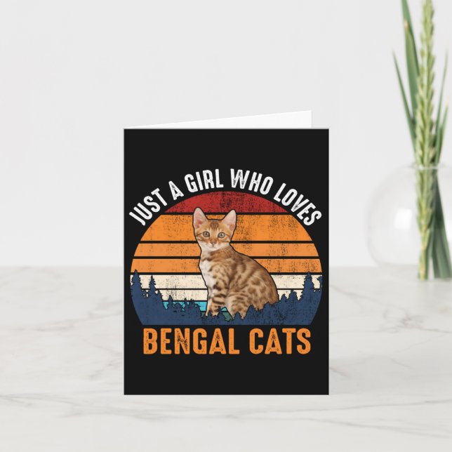Carte Chat - Juste Une Fille Qui Aime Les Chats Du Benga (Devant)