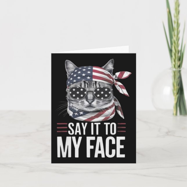 Carte Chat Kamala Harris 2024 Dites-le à mon visage  (Devant)