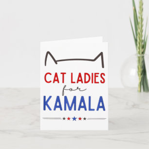 Carte Chat Ladies For Kamala Funny Amoureux des chats