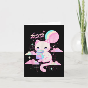 Carte Chat Lait Fraise Anime 90s Chat Japonais Japon 