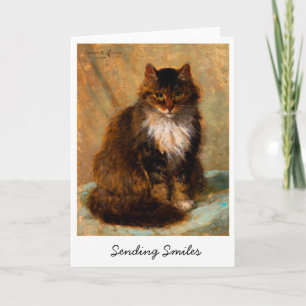 Carte Chat Maine Coon Vintage Envoie des Sourires