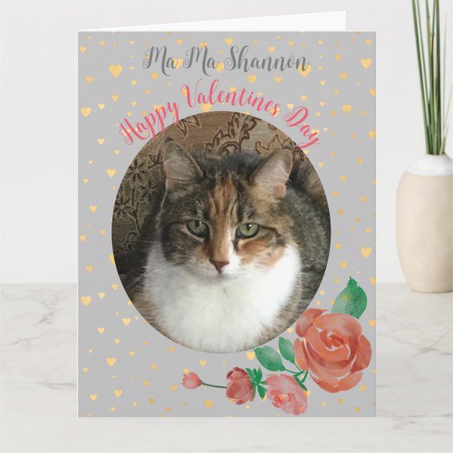 Carte Chat Maman personnalisée Valentine Surprise (Devant)