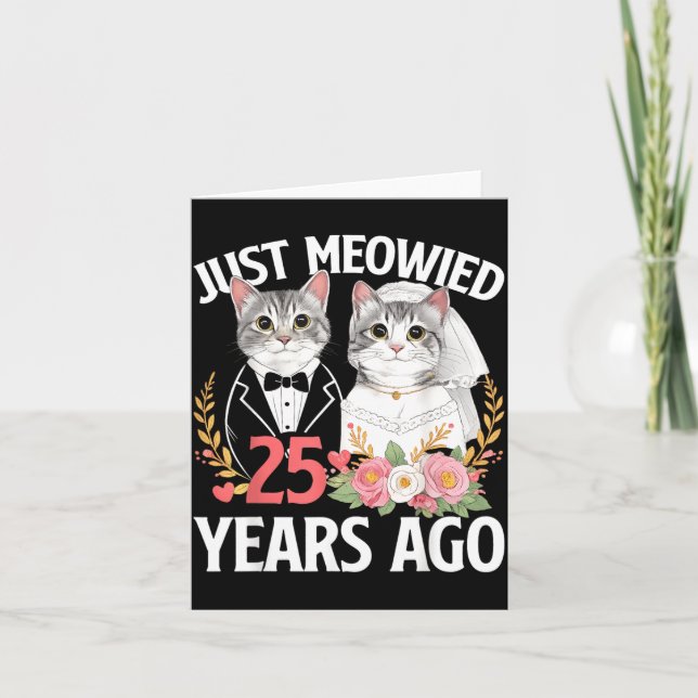 Carte Chat Meowied 25e anniversaire de mariage 25 ans (Devant)