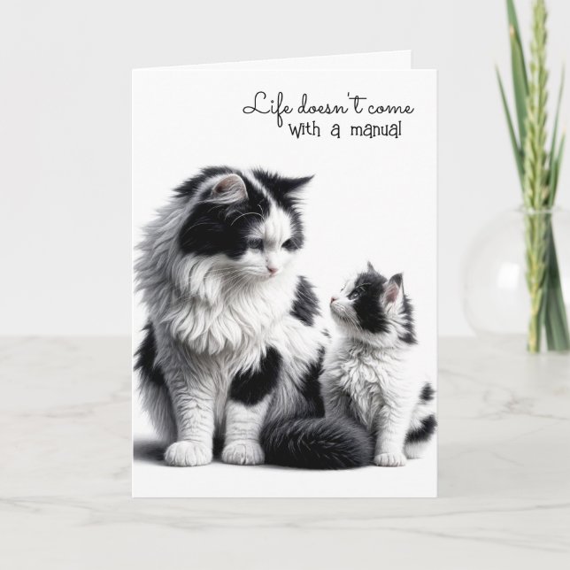 Carte Chat mère et chaton jumelé (Devant)