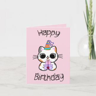 Carte Chat mignon cadeau d'anniversaire