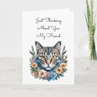 Chat mignon dans les fleurs d'aquarelle Penser à v