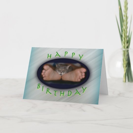 Carte Chat Mignon De Joyeux Anniversaire Sur Des Pieds Zazzle Fr