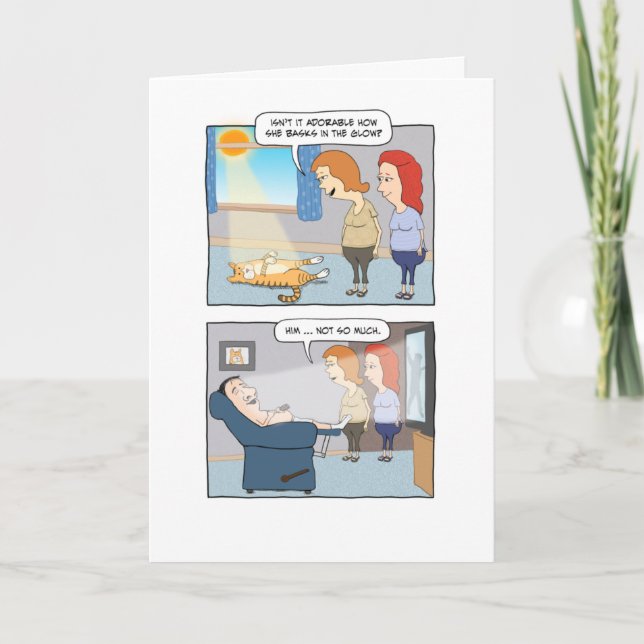 Carte Chat mignon et drôle en Ray du soleil Anniversaire (Devant)