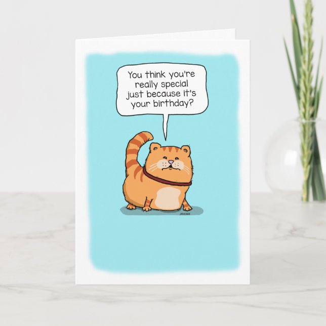 Carte Chat mignon et drôle Vraiment spécial anniversaire (Devant)