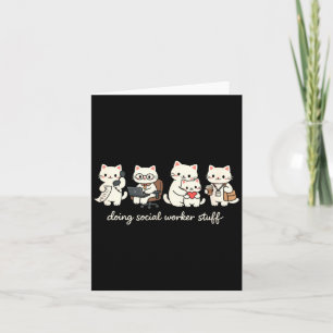 Carte Chat Mignon Faisant du Travail Social Santé Mental