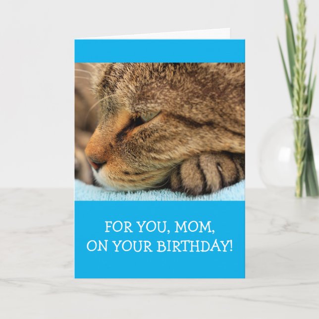 Carte Chat mignon "Pour maman" Anniversaire (Devant)