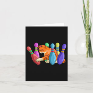 Carte Chat mignon qui frappe sur les boeufs de quilles K